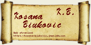 Kosana Biuković vizit kartica